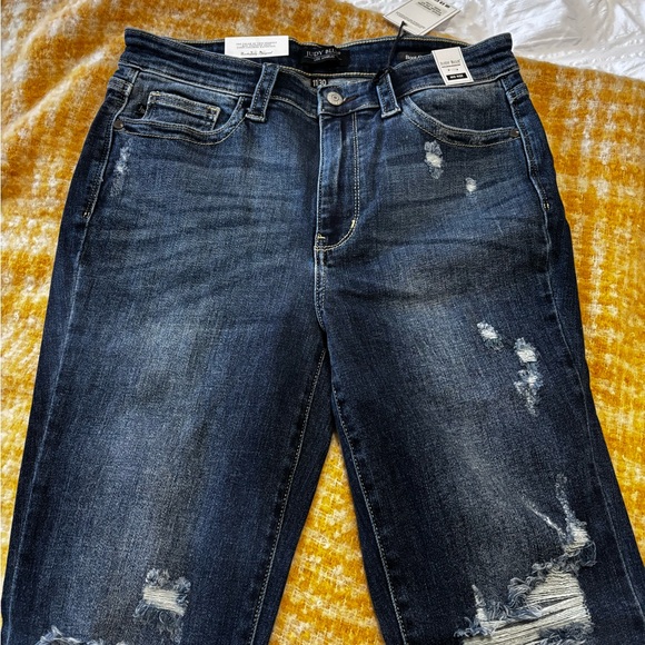 LIMITED TIME ONLY Judy Blue Full Size Mid Rise Hand Sand & Destroy Bootcut Jeans - Picture 10 of 16